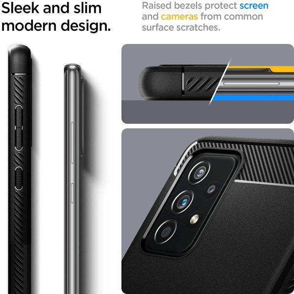 Galaxy A52s 5G / A52 Rugged Armor Case by Spigen Matte Black ACS02315 - Image 7