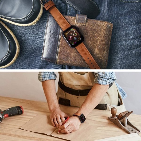 71YdoK-JLoL._AC_SL1000_ Apple Watch Band for 44mm / 42mm Retro Fit by Spigen for Models 6/SE/5/4/3/2/1 - Brown - 062MP25078 - Image 8