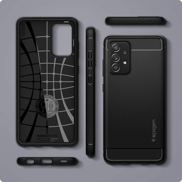 Galaxy A52s 5G / A52 Rugged Armor Case by Spigen Matte Black ACS02315 - Image 3