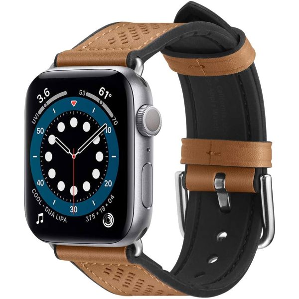 apple-watch-band-spigen-retro-fit-brown Apple Watch Band for 44mm / 42mm Retro Fit by Spigen for Models 6/SE/5/4/3/2/1 - Brown - 062MP25078 - Image 1