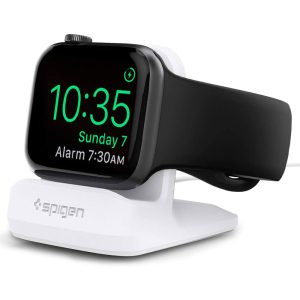 Apple Watch Stand Spigen S350 for 44mm/40mm Series 6/SE/5/4 and 42mm/38mm Series 3/2/1 Compatible with Nightstand Mode - White