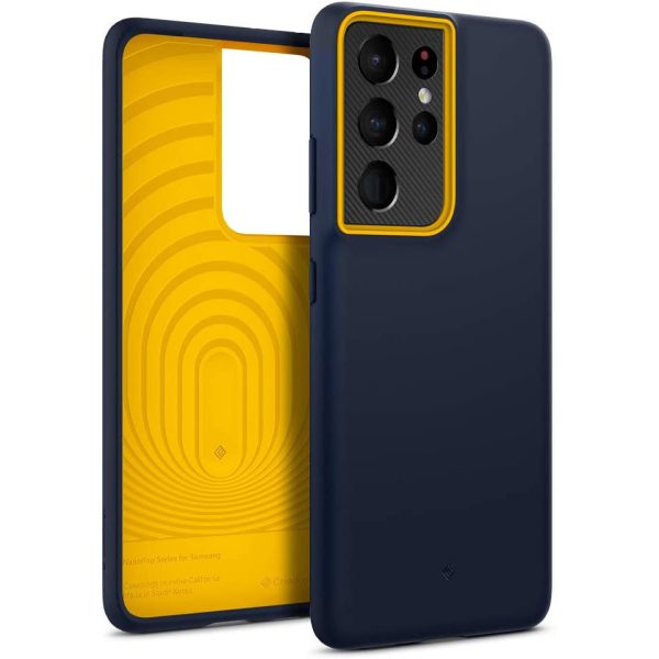 blackberry-navy-s21-ultra-caseology-nanopop Galaxy S21 Ultra NanoPop Dual tone Liquid Silicone Case by Caseology - Blueberry Navy - ACS02518 - Image 1