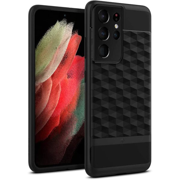 caseology-parallax-s21-ultra-matte-black Galaxy S21 Ultra Parallax Rugged Slim Case by Caseology - Matte Black ACS02367 - Image 1