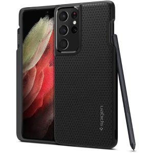 Galaxy S21 Ultra Liquid Air P Case by Spigen ACS02831 - Matte Black - Built in S Pen Holder
