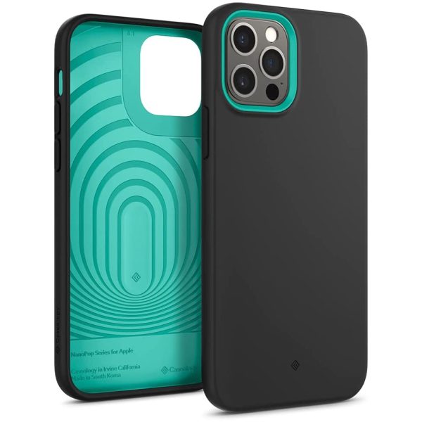 prune-charcoal-nanopop-caseology-iphone-12-pro iPhone 12 / 12 Pro NanoPop Dual tone Liquid Silicone Case by Caseology - Prune Charcoal - ACS01725 - Image 1