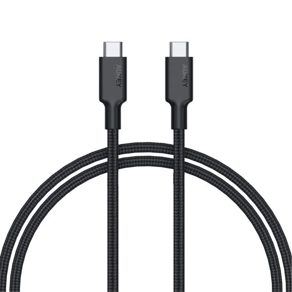 Aukey Gen2 E Marker PD 100W USB 3.1 Type C To Type C Cable - CB-CD21 - Black - 3 feet - Image 1
