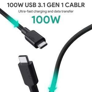 Aukey Gen2 E Marker PD 100W USB 3.1 Type C To Type C Cable - CB-CD21 - Black - 3 feet - Image 4