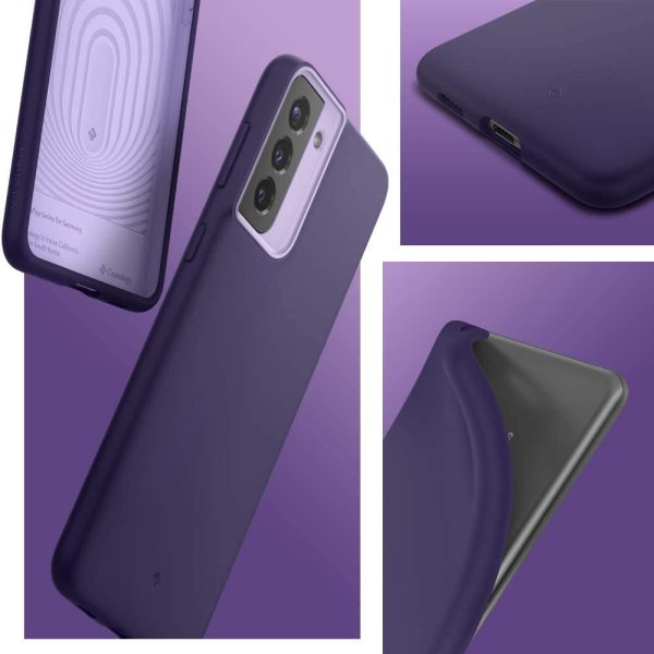 51cKQwIUXjL._AC_SL1000_ Galaxy S21 NanoPop Dual tone Liquid Silicone Case by Caseology - Light Violet - ACS02435 - Image 2