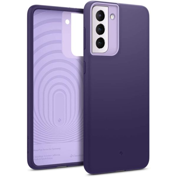 51jGG38nAWL._AC_SL1000_ Galaxy S21 NanoPop Dual tone Liquid Silicone Case by Caseology - Light Violet - ACS02435 - Image 1