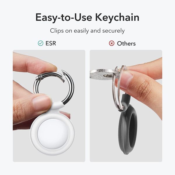 Apple Airtags Cloud Case Silicon Based with Metallic Keychain - 2 PACK - 1 Red + 1 Black - Image 3