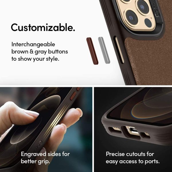 6149umztUVL._AC_SL1000_ Apple iPhone 12 / 12 Pro Leather Brick by CYRILL Spigen - ACS01733 - Saddle Brown - Image 6