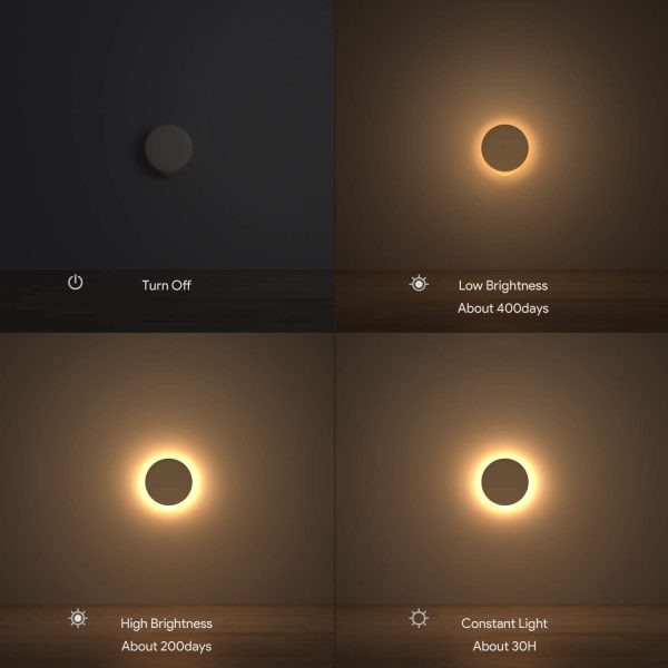 619hz8ZszaL._AC_SL1500_ Aukey AiPower Rona Motion Sensor Night Light Aipower LED Motion Sensor Night Light Rechargeable, Wireless Stick-on Warm White Light with Built-in Infrared Movement Detector, USB C Charging - 2 PACK - KR-NL01 - Image 8