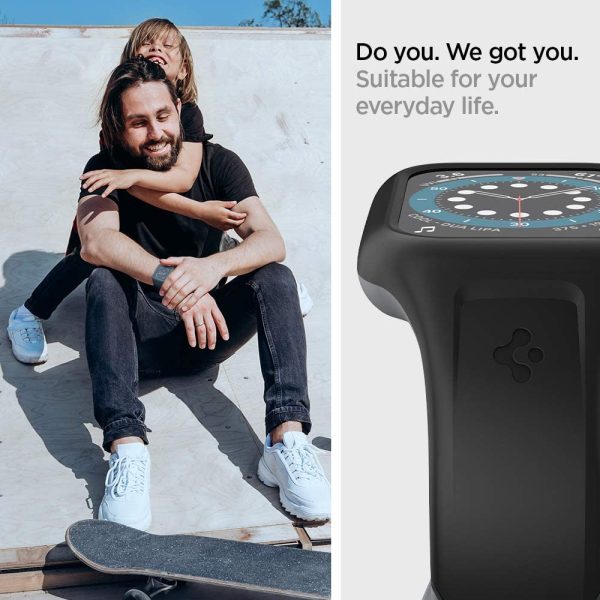 Apple Watch Band & Case for 44mm Liquid Air Pro by Spigen for Models 6/SE/5/4/3/2/1 - Black - AMP02007 - Image 4