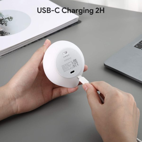 61FUFg0EEvL._AC_SL1500_ Aukey AiPower Rona Motion Sensor Night Light Aipower LED Motion Sensor Night Light Rechargeable, Wireless Stick-on Warm White Light with Built-in Infrared Movement Detector, USB C Charging - 2 PACK - KR-NL01 - Image 2
