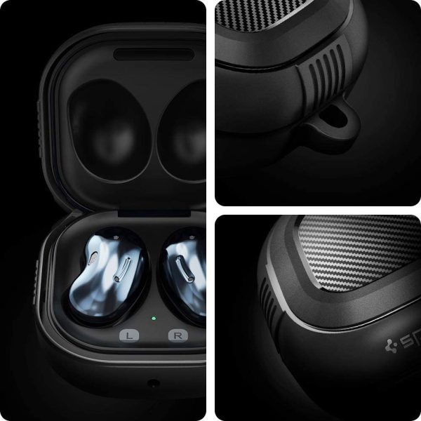 Galaxy Buds 2 Pro 2022 / Buds 2 / Buds Pro / Buds Live Case Spigen Rugged Armor - Matte Black - ASD01276 - Image 5
