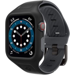 Apple Watch Band & Case for 44mm Liquid Air Pro by Spigen for Models 6/SE/5/4/3/2/1 - Black - AMP02007