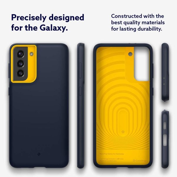 61OtWpI4x7L._AC_SL1000_ Galaxy S21 NanoPop Dual tone Liquid Silicone Case by Caseology - Blueberry Navy ACS02434 - Image 4