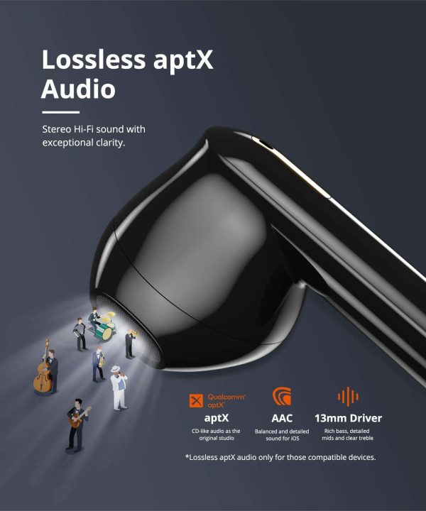 Tronsmart Onyx Ace True Wireless Earbuds with aptX Technology & Quad Mic Setup for Crystal Clear Calls - Black - Image 8