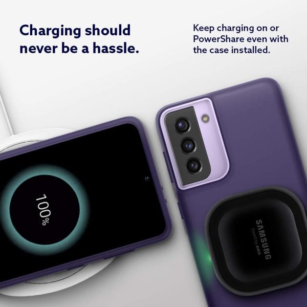 61W8VWMzJML._AC_SL1000_ Galaxy S21 NanoPop Dual tone Liquid Silicone Case by Caseology - Light Violet - ACS02435 - Image 6