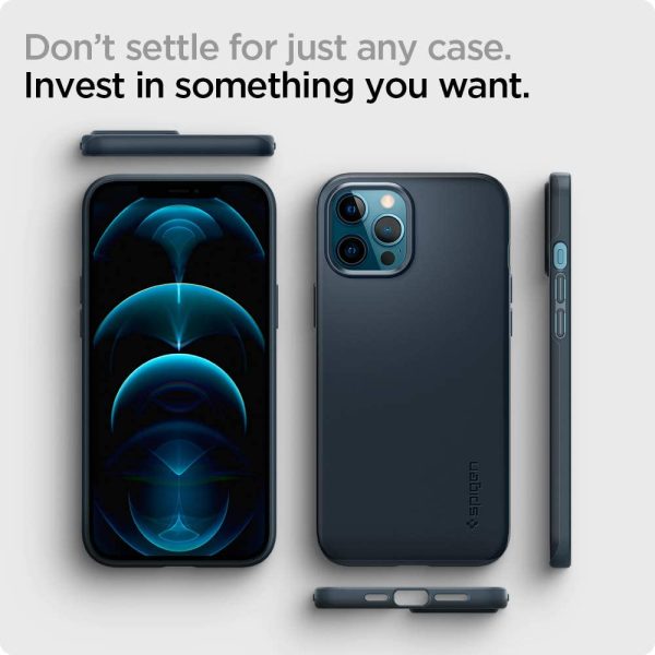 Apple iPhone 12 Pro Max Thin Fit Case by Spigen - ACS02293 - Metal Slate - Image 6