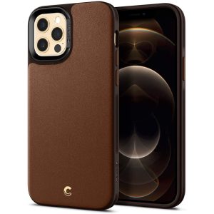 Apple iPhone 12 / 12 Pro Leather Brick by CYRILL Spigen - ACS01733 - Saddle Brown