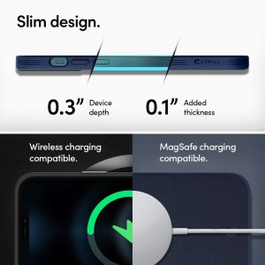 Apple iPhone 12 / 12 Pro Leather Brick by CYRILL Spigen - ACS01735 - Navy Blue - Image 5