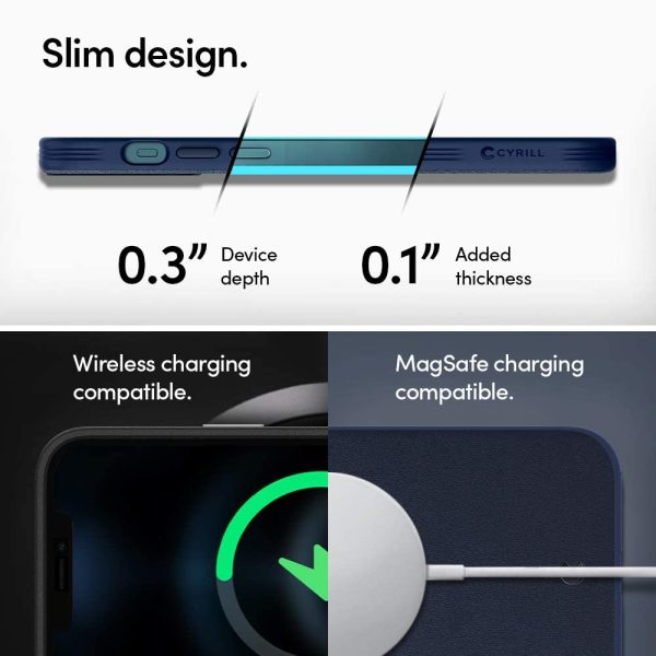 Apple iPhone 12 / 12 Pro Leather Brick by CYRILL Spigen - ACS01735 - Navy Blue - Image 5