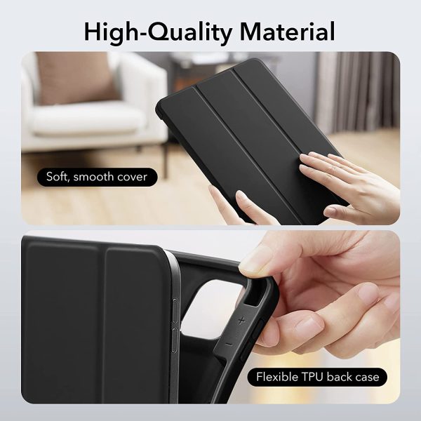 iPad Pro 11 2021 Rebound Pencil Case Convenient Pencil Holder & Soft Flexible TPU Back Cover - Black - Image 3