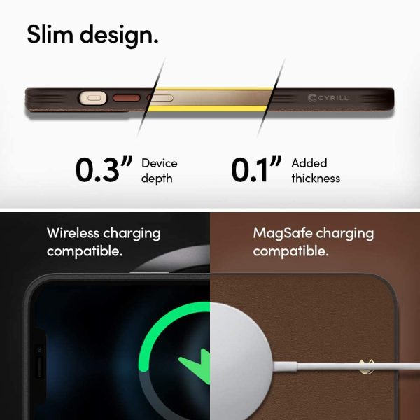 61lJqvWiBiL._AC_SL1000_ Apple iPhone 12 / 12 Pro Leather Brick by CYRILL Spigen - ACS01733 - Saddle Brown - Image 3