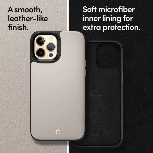 61qJOoy1gxL._AC_SL1000_ Apple iPhone 12 / 12 Pro Leather Brick by CYRILL Spigen - ACS01734 - Stone - Image 5