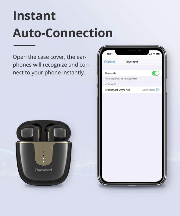 Tronsmart Onyx Ace True Wireless Earbuds with aptX Technology & Quad Mic Setup for Crystal Clear Calls - Black - Image 6