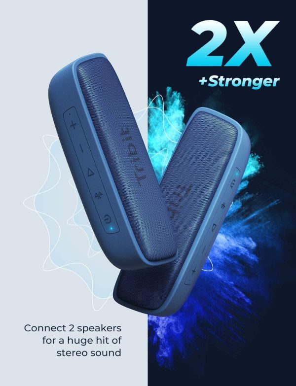 Tribit XSound Surf Bluetooth Speaker with Superior Clear Sound, Bluetooth 5, IPX7 Waterproof, Wireless Stereo Pairing, USB-C, 100ft Wireless Range Perfect for Home, Outdoor, Travel - Blue - Image 6