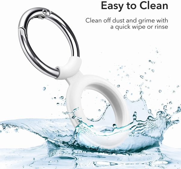 Apple Airtags Cloud Case Silicon Based with Metallic Keychain - 2 PACK - 1 Red + 1 Black - Image 5