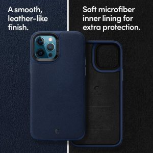 Apple iPhone 12 / 12 Pro Leather Brick by CYRILL Spigen - ACS01735 - Navy Blue - Image 6