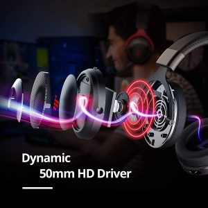 Tronsmart Shadow Wireless Gaming Headset with no Lag using 2.4 G Technology, 12 Hour Battery for PC, PS4, PS5 & other Consoles - Black / Purple - Image 2