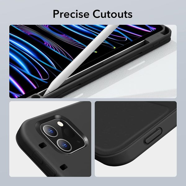 iPad Pro 11 2021 Rebound Pencil Case Convenient Pencil Holder & Soft Flexible TPU Back Cover - Black - Image 6