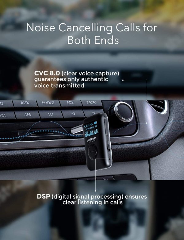 MPOW Wireless Music Receiver for Music Streaming on Devices without Bluetooth with LCD Screen - Black - Image 6