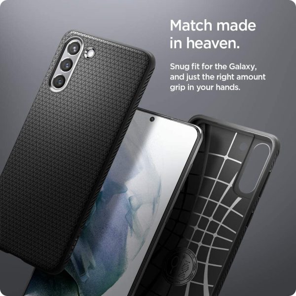 Galaxy S21 Liquid Air Case by Spigen ACS02422 - Matte Black - Image 4