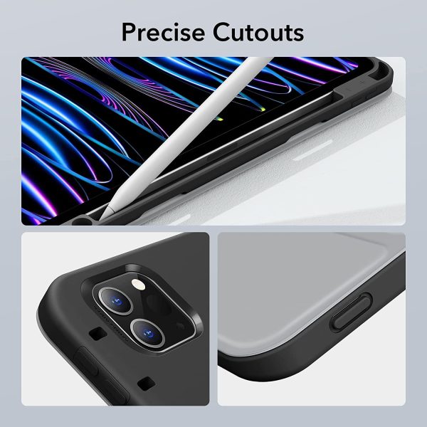 iPad Pro 11 2022 / 2021 Rebound Pencil Case Convenient Pencil Holder & Soft Flexible TPU Back Cover - Silver Gray - Image 6