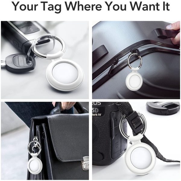 Apple Airtags Cloud Case Silicon Based with Metallic Keychain - 2 PACK - 1 Red + 1 Black - Image 9