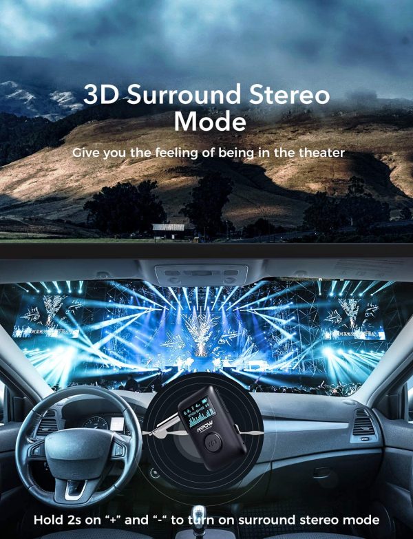 MPOW Wireless Music Receiver for Music Streaming on Devices without Bluetooth with LCD Screen - Black - Image 3