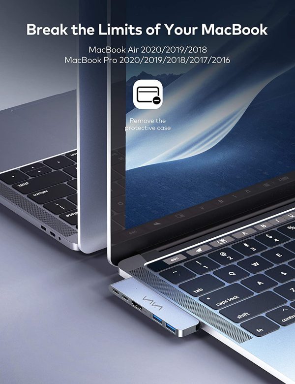 VAVA USB C Hub for MacBook Pro / Air, Dual-Monitor Adapter, 5K 60Hz Display, Ultra-Slim, HDMI Video Output, Versatile Thunderbolt 3 Compatible USB-C Port for 100W PD Charging, 40Gbps Data Transfer - VA-UC019 - Image 6