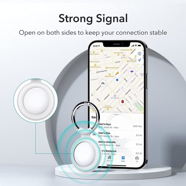 Apple Airtags Cloud Case Silicon Based with Metallic Keychain - 2 PACK - 1 Red + 1 Black - Image 8