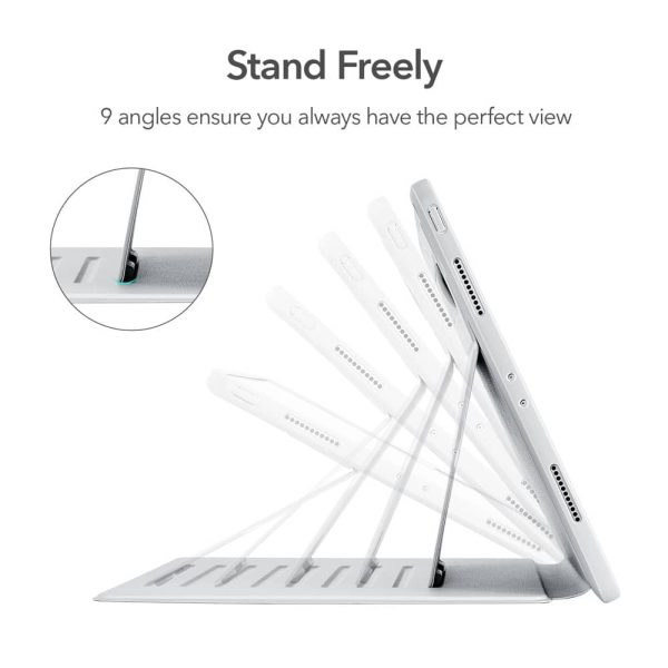 iPad Pro 12.9 2021 Sentry Stand Case with 9 Convenient Stand Angles with Strong Magnet for Hanging Rugged Protective Cover with Pencil Holder] [Auto Sleep/Wake] – Gray - Image 7