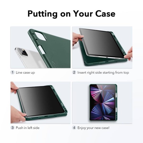 KF2(11)仙人掌绿 iPad Pro 11 2021 Rebound Pencil Case Convenient Pencil Holder & Soft Flexible TPU Back Cover - Forest Green - Image 8