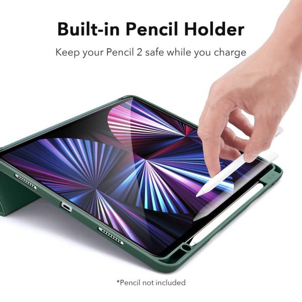 KF3(11)仙人掌绿 iPad Pro 11 2021 Rebound Pencil Case Convenient Pencil Holder & Soft Flexible TPU Back Cover - Forest Green - Image 7