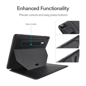 iPad Pro 12.9 2021 Sentry Stand Case with 9 Convenient Stand Angles with Strong Magnet for Hanging Rugged Protective Cover with Pencil Holder] [Auto Sleep/Wake] – Black - Image 5