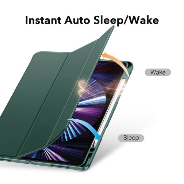 KF5(11)仙人掌绿 iPad Pro 11 2021 Rebound Pencil Case Convenient Pencil Holder & Soft Flexible TPU Back Cover - Forest Green - Image 5