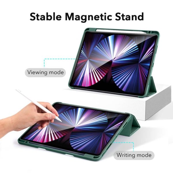 iPad Pro 11 2021 Rebound Pencil Case Convenient Pencil Holder & Soft Flexible TPU Back Cover - Forest Green - Image 4