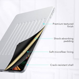 iPad Pro 12.9 2021 Sentry Stand Case with 9 Convenient Stand Angles with Strong Magnet for Hanging Rugged Protective Cover with Pencil Holder] [Auto Sleep/Wake] – Gray - Image 3